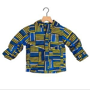 Columbia Kids 4T Winter Ski Jacket Blue and Yellow Stripes